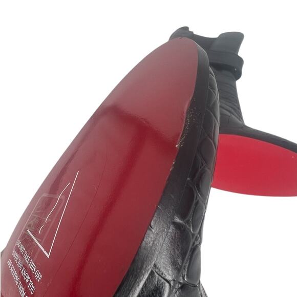 Christian Louboutin Croc Embossed Chelsea Boot 70 Calf Leather in Black - Picture 15 of 16